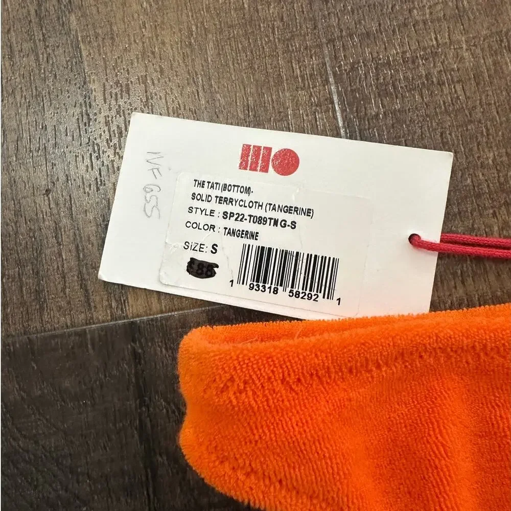 NWT Solid & Striped Terry Tati Bikini Bottom in Tangerine Size Small